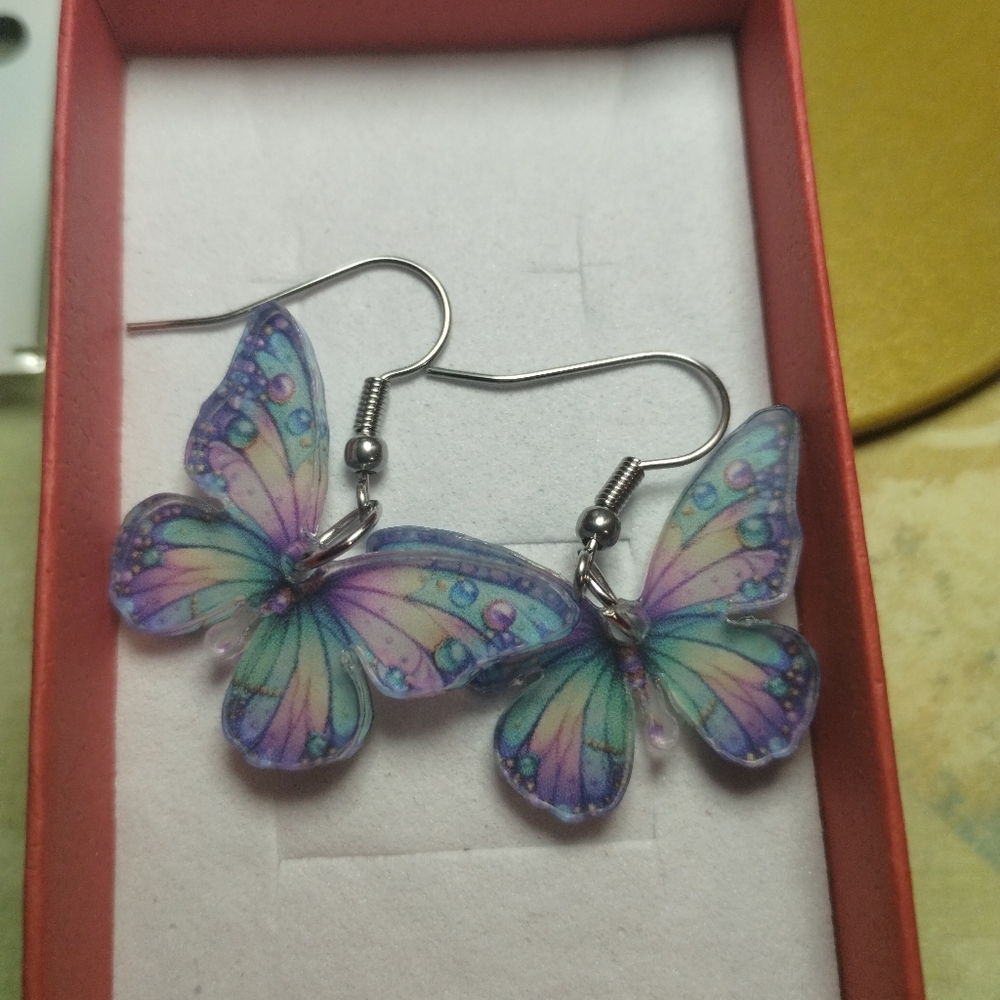 Colorful butterfly earrings